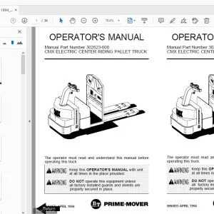 BT PRIME MOVER CMX ELECTRIC CENTER RIDING PALLET TRUCK OPERATOR'S MANUAL - PDF DOWNLOAD