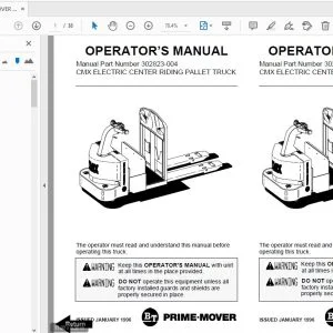 BT PRIME MOVER CMX ELECTRIC CENTER RIDING PALLET TRUCK OPERATOR'S MANUAL - PDF DOWNLOAD