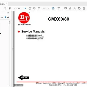 BT PRIME-MOVER CMX60/80 Service Manuals - PDF DOWNLOAD