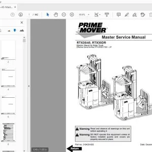 BT PRIME MOVER FORKLIFT RTX35/45 RTX30DR SERVICE MANUAL RTX3530317001-UP - PDF DOWNLOAD