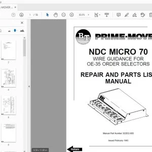 BT PRIME-MOVER NDC MICRO 70 REPAIR & PARTS  MANUAL - PDF DOWNLOAD