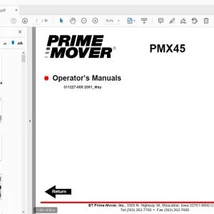 BT PRIME MOVER PMX45 Master Operator’s Manuals - PDF DOWNLOAD