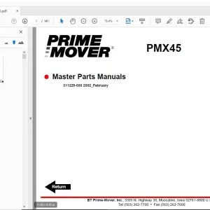 BT PRIME MOVER PMX45 Master Parts Manuals - PDF DOWNLOAD