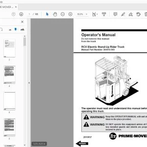 BT PRIME MOVER RCX Electric Stand-up Rider Truck Operator's Manual 2810857 - PDF DOWNLOAD
