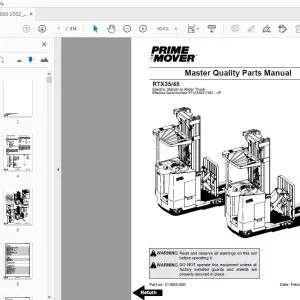 BT PRIME MOVER RTX35/45 MASTER QUALITY PARTS MANUAL 311608-000 - PDF DOWNLOAD