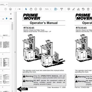 BT PRIME MOVER RTX35/45 OPERATOR'S MANUAL 310426-000 November 2000 - PDF DOWNLOAD