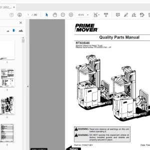 BT PRIME MOVER RTX35/45 QUALITY PARTS MANUAL 310427-001 February 2002 - PDF DOWNLOAD