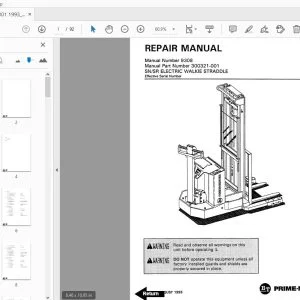 BT PRIME MOVER SNSR ELECTRIC WALKIE STRADDLE REPAIR MANUAL - PDF DOWNLOAD