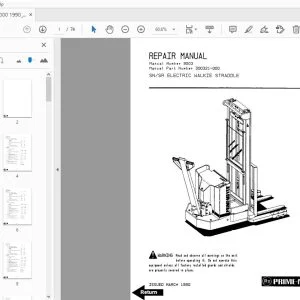 BT PRIME MOVER SNSR ELECTRIC WALKIE STRADDLE REPAIR MANUAL 300321-000 - PDF DOWNLOAD