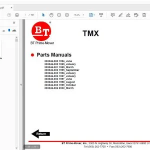BT PRIME MOVER TMX PARTS MANUALS - PDF DOWNLOAD