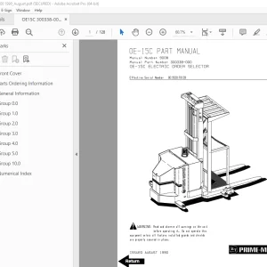 BT Prime Mover OE-15C Electric Order Selector Parts Manual PDF