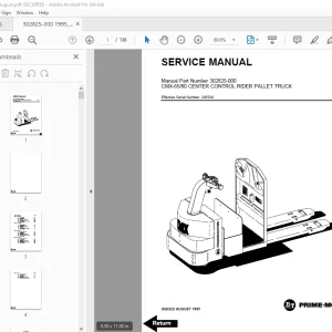 BT Prime-Mover CMX-65 CMX-80 Center Control Rider Pallet Service Manual SN 245334 PDF