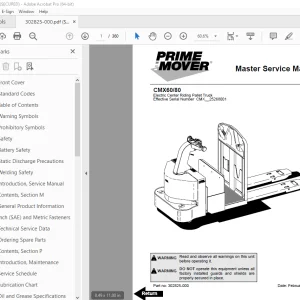 BT Prime Mover CMX60/80 Electric Center Riding Pallet Truck Service Manual PDF