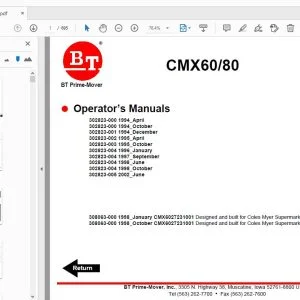BT Prime-Mover CMX60/80 Operator’s Manuals - PDF DOWNLOAD