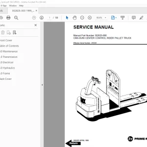 BT Prime-Mover CMX65 CMX80 Center Control Rider Pallet Truck Service Manual SN 245334 PDF