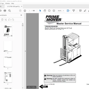BT Prime Mover CRX30 CRX35 CRX40 CRX50 Electric Stand-up Lift Truck Parts Manual PDF