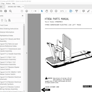 BT Prime Mover HT80W Warehouse Electric Low Lift Truck Parts Manual PDF