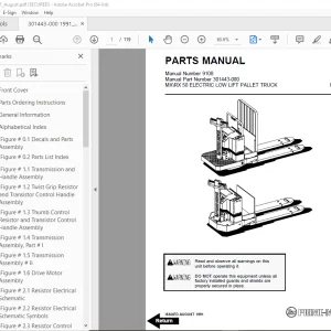 BT-Prime Mover MX50 RX50 Electric Low Lift Truck Parts Manual - PDF DOWNLOAD