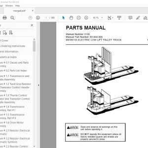 BT Prime Mover MX65 RX65 Electric Low Lift Pallet Truck Parts Manual PDF
