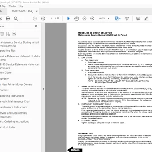 BT-Prime Mover OE-30 Order Selector Maintenance Service Manual - PDF DOWNLOAD