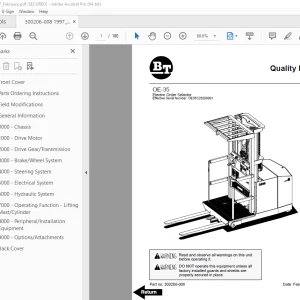 BT Prime Mover OE-35 Electric Order Selector Parts Manual - PDF DOWNLOAD