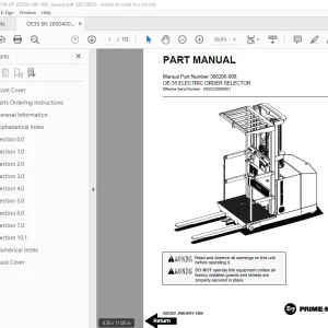 BT Prime Mover OE-35 Electric Order Selector Parts Manual - PDF DOWNLOAD