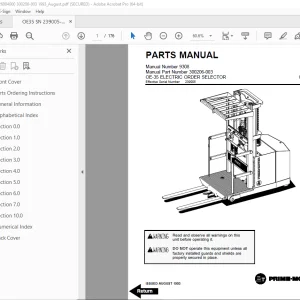 BT Prime Mover OE-35 Electric Order Selector Parts Manual PDF