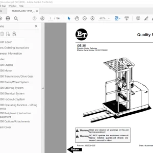 BT Prime Mover OE-35 Electric Order Selector Parts Manual PDF