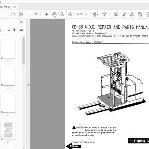 BT Prime-Mover OE-35 N.D.C. Repair & Parts Manual 300946-00 1990 October - PDF DOWNLOAD