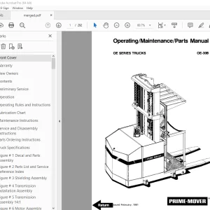 BT Prime Mover OE Series OE-30B Truck Operating Maintenance & Parts Manual PDF