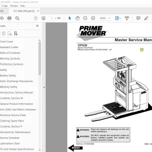BT Prime Mover OPX30 Electric Order Picker Parts Manual 311348-000 PDF