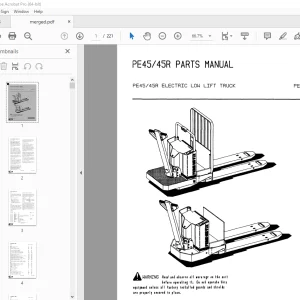 BT Prime-Mover PE-45 PE-45R Electric Low Lift Truck Parts Manual PDF