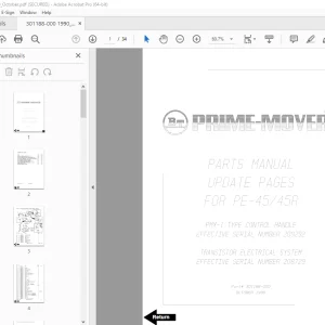 BT Prime Mover PE-45 PE-45R Parts Manual PN 301189-000 PDF
