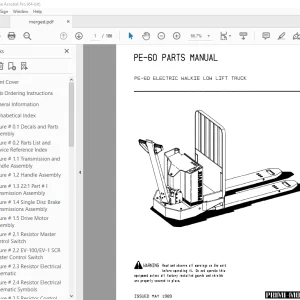 BT Prime Mover PE-60 Electric Walkie Low Lift Truck Parts Manual PDF