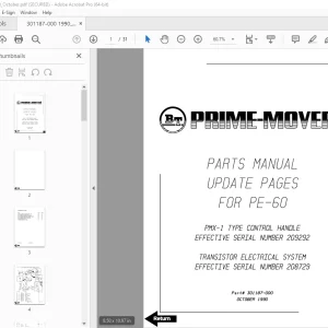BT Prime Mover PE-60 Parts Manual PN 301187-000 - PDF DOWNLOAD