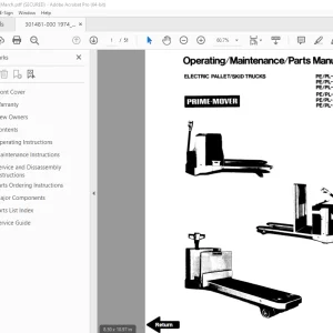 BT Prime-Mover PE40 PL40 PE40R PL40R PE40C PL40C PE60 PL60 PE60R PL60R PE60C PL60C Parts Manual PDF