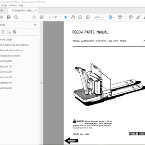 BT Prime Mover PE60W Warehouser Electric Low Lift Truck Parts Manual PDF