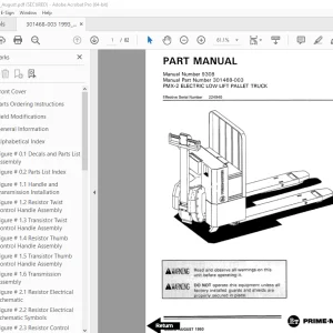 BT Prime-Mover PMX-2 Electric Low Lift Pallet Truck Parts Manual PDF