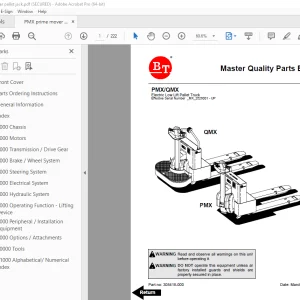 BT Prime Mover PMX QMX Electric Low Lift Pallet Truck Parts Manual PDF