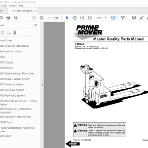 BT-Prime Mover PMX45 Electric Low Lift Pallet Truck Parts Manual - PDF DOWNLOAD