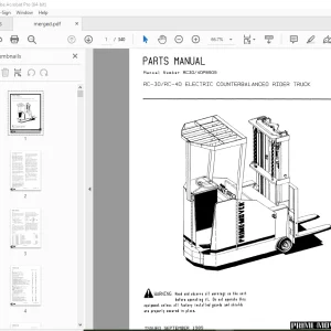 BT Prime Mover RC-30 RC-40 Electric Counterbalanced Rider Truck Parts Manual PDF