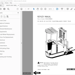 BT Prime Mover RC-30 RC-40 Electric Counterbalanced Rider Truck Repair Manual PDF