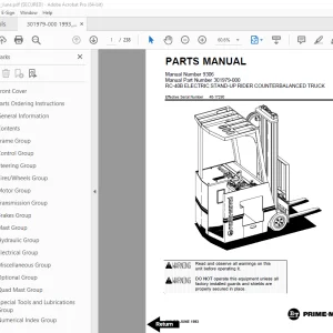 BT-Prime Mover RC-40B Electric Stand-up Rider Counterbalanced Truck Parts Manual PDF