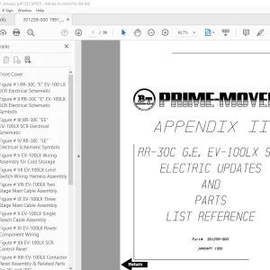BT-Prime Mover RR-30C EV-100LX SCR Electric & Parts Manual PDF