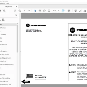 BT Prime-Mover RR-30C Multi-Function Control Operator's Manual PDF