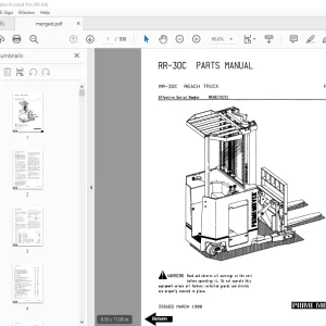BT Prime-Mover RR-30C Reach Truck Parts Manual SN RR30C170373 PDF