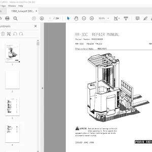 BT Prime-Mover RR-30C Reach Repair Manual SN RR30C170373 PDF
