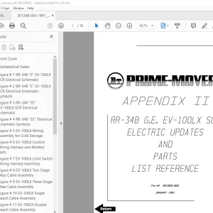 BT-Prime Mover RR-34B EV-100LX SCR Electric & Parts Manual PDF