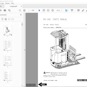 BT Prime Mover RR-34B Reach Truck Parts Manual - PDF DOWNLOAD