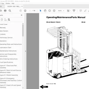 BT Prime-Mover RR-40 Reach Truck Operating Maintenance & Parts Manual PDF
